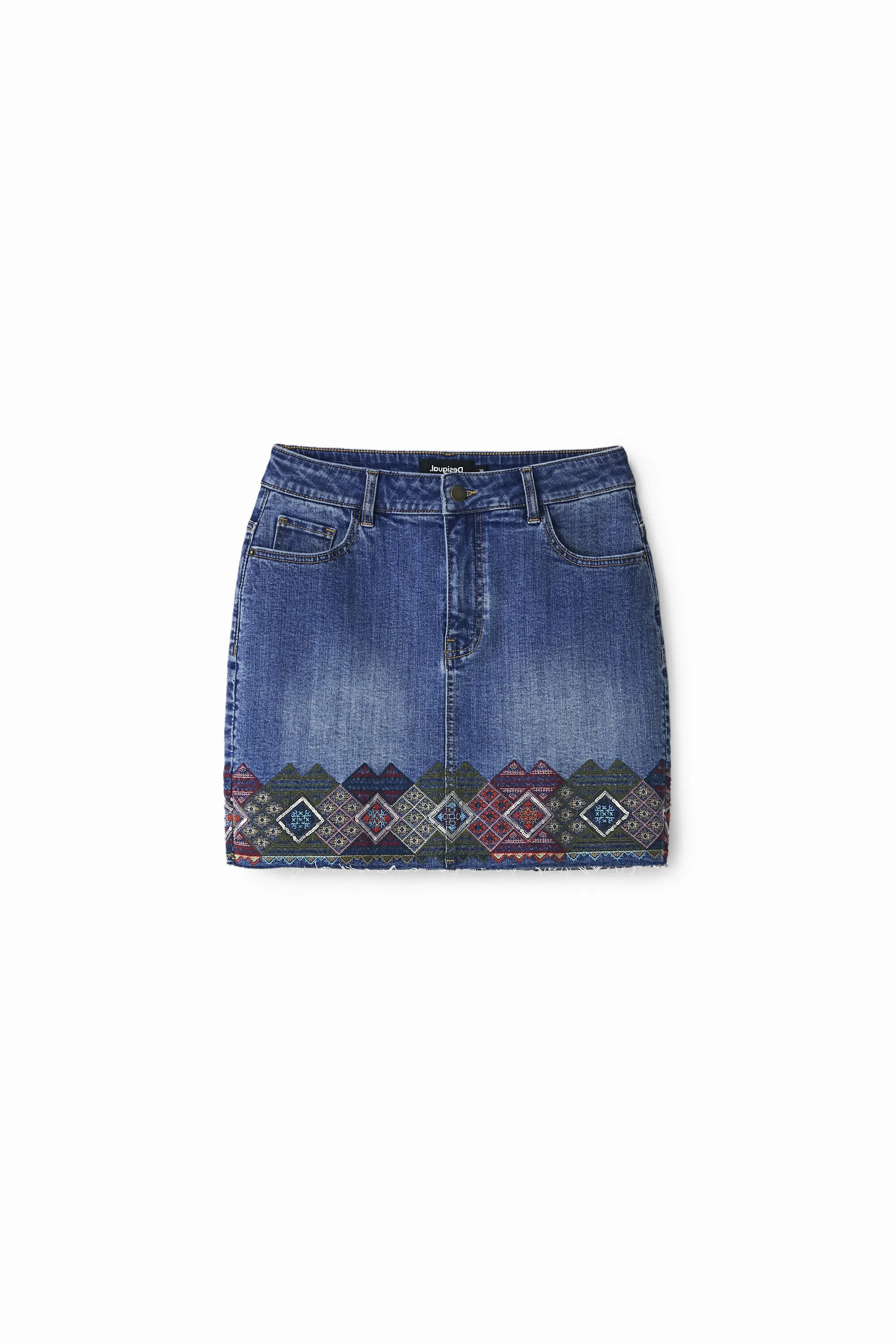 Minigonna jeans con bordure