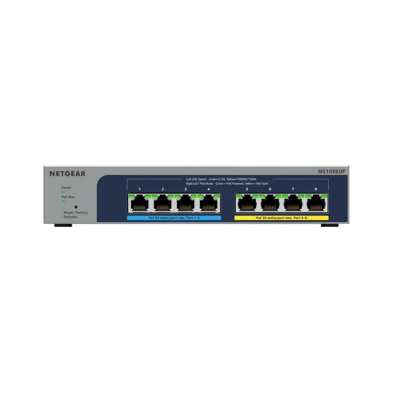  ms108eup-100eus switch plus ethernet 8 porte multi-gigabit (25 g) ultra60 poe