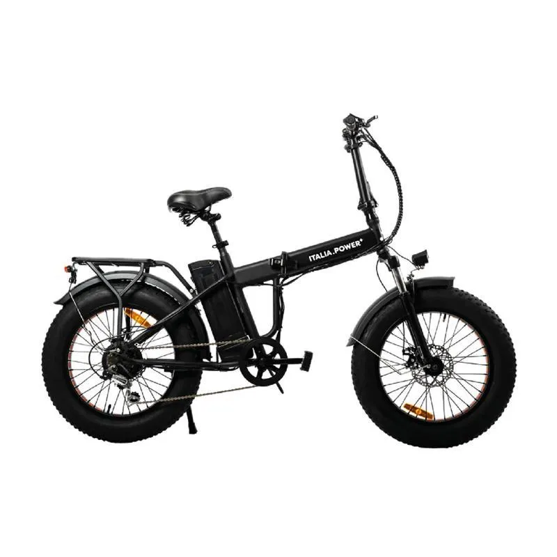 Italia power - schiano italia power force 20 (ebk924) folding fat e-bike (nero) - bicicletta elettrica - ruote 20x4 - motore 250w - batteria 36v 10.5ah - display lcd - freni a disco - autonomia fino ad 40km - ammortizzatori anteriori