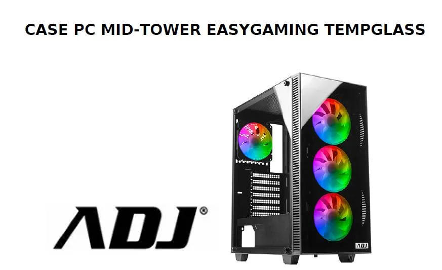 CASE MID-TOWER EASY GAME TEMPGLASS ATX/MICROATX 1*USB2 1*USB3  BK