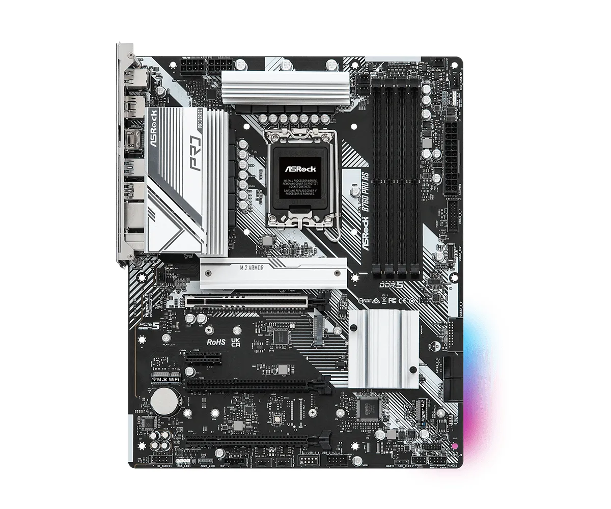 ASROCK MB 1700 12/13/14/GEN. B760 PRO RS 4xDDR5 M.2 RGB HDMI/DP