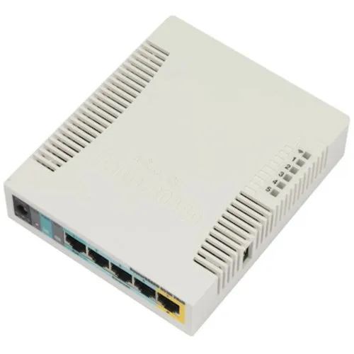 ACCESS POINT  RouterBOARD 951Ui-2HnD 600Mhz CPU,128MB RAM,5xLAN,2.4Ghz 802b/g/n 2x2 2chain wireless int ant,plastic case