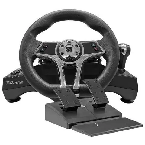 Volante e pedaliera simulatore guida PLAYSTATION 4 Hurricane+5 Wheel Black e Grey 90429