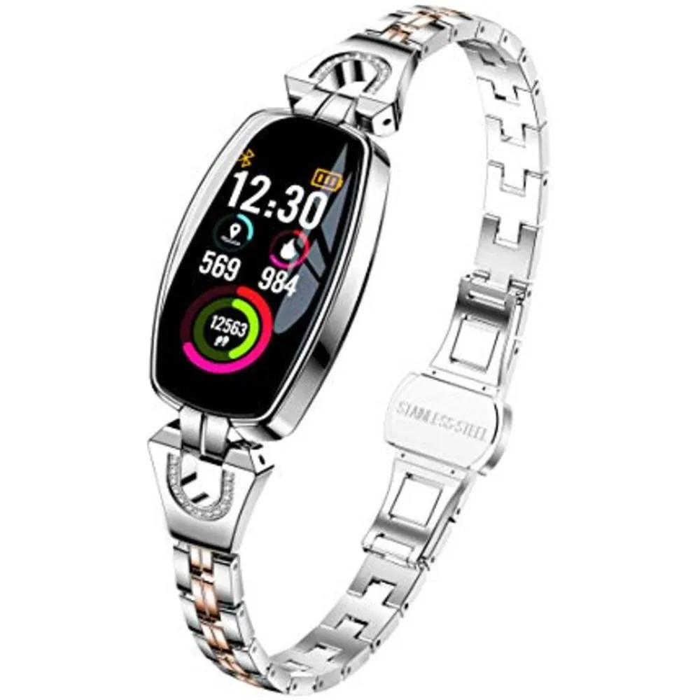  Smart Lux Resistente all’Acqua IP67 Display TFT Bluetooth per Fitness con Contapassi e Cardiofrequenzimetro Colore Argento - Italia