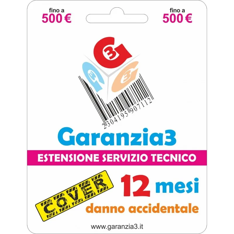 GARANZIA3 COVER 12 MESI MESSIMALE DI COPERTURA 500