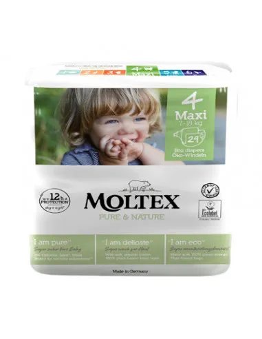 Pannolini Moltex Pure & Nature Maxi 7-18 Kg Taglia 4 29 Pezzi - Ontex