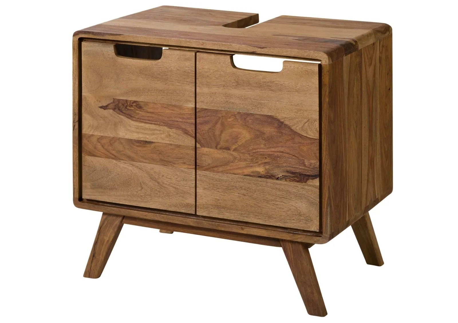 Mobile lavabo in legno di sheesham 60x40x55 sabbiato naturale MALMÖ 2 #265