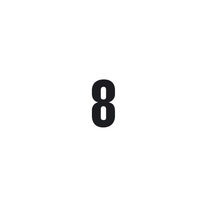 Set n.3 numeri adesivi grandi 8 nero