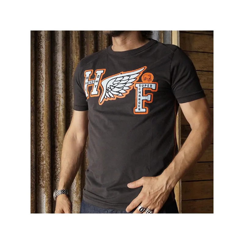 T-Shirt maniche corte Holy Freedom Ala nero/arancione