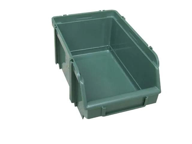 Contenitore aperto con porta ettichetta 308 x 610 x 250 mm Plastica Verde alta resistenza agli urti Union Box