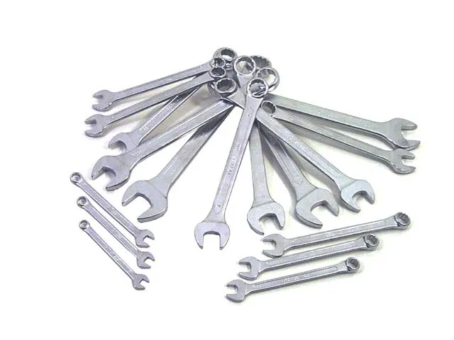 Serie chiavi combinate a forchetta e poligonale piegate Acciaio cromato - DIN 3113 UNI-ISO 7738 - 42/S17