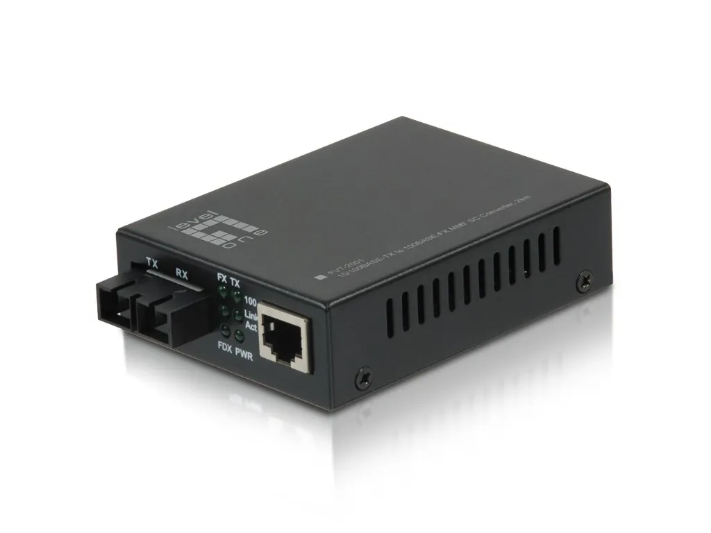 LevelOne FVT-2001 convertitore multimediale di rete 100 Mbit/s 1310 nm Modalità multipla Nero