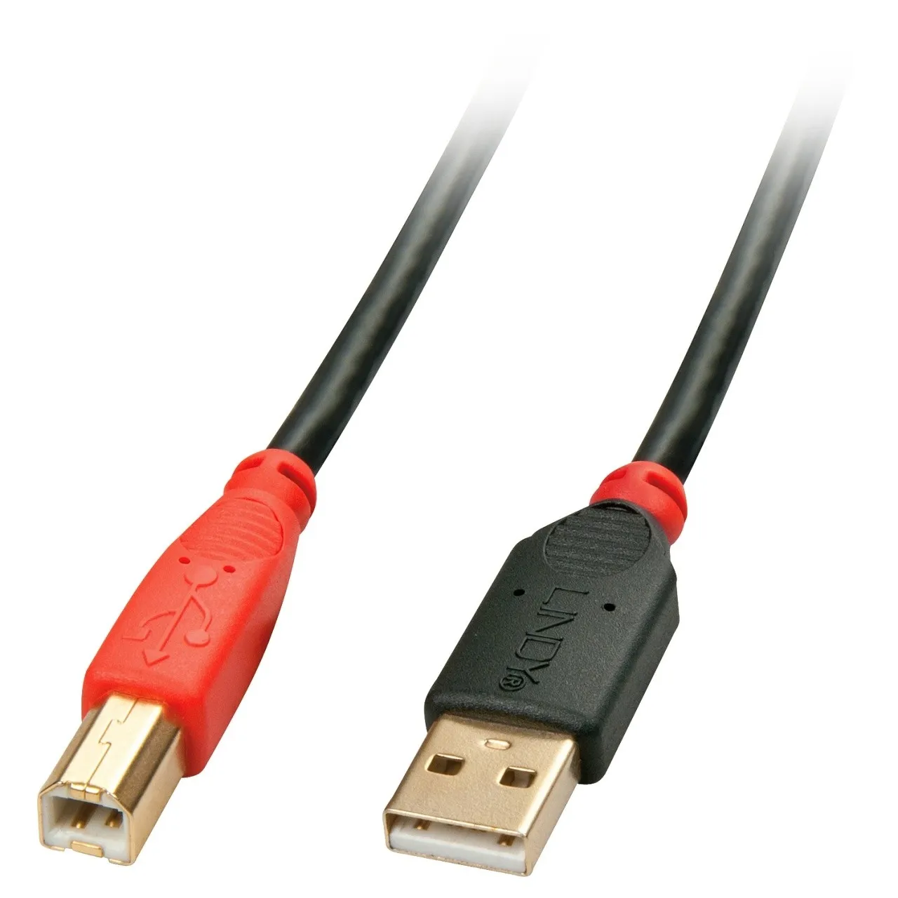 Lindy USB A/USB B 15m cavo USB USB 2.0 Nero, Rosso