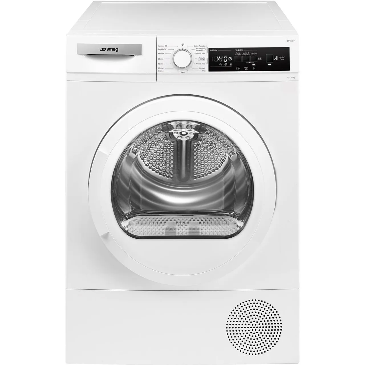 Smeg DT181IT - Asciugatrice a Carica Frontale, 8 Kg, Bianco, Classe A+