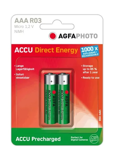 AgfaPhoto Direct Energy Mini Stilo AAA Nichel-Metallo Idruro (NiMH)