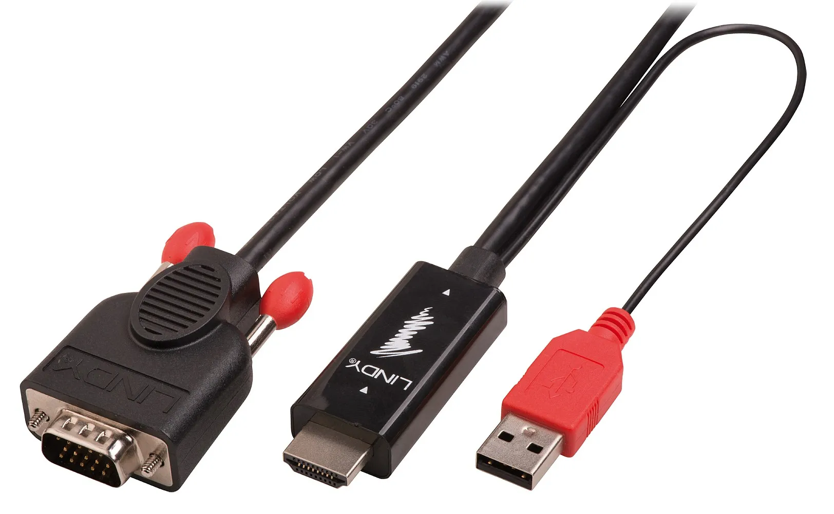 Lindy 1.0m HDMI/USB - VGA HDMI/USB Nero