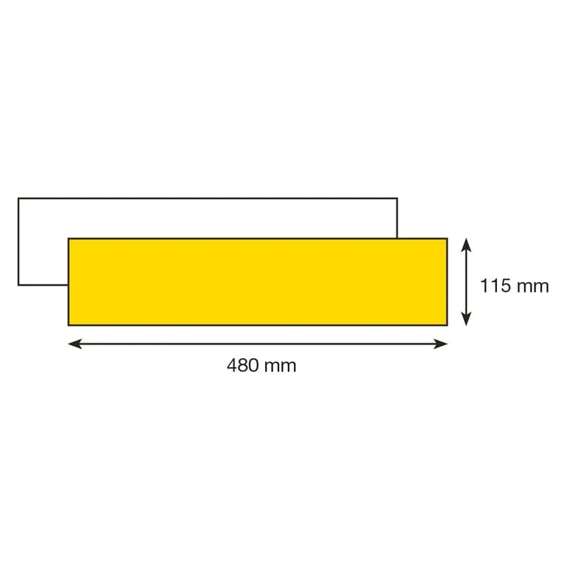 TARGA ALLUMINIO BIFACCIALE BIANCA/GIALLA 48X11,5 C