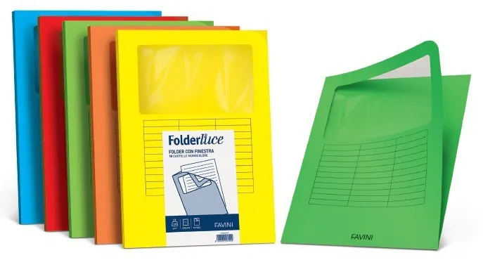 Favini Folder con finestra A4 Carta Blu