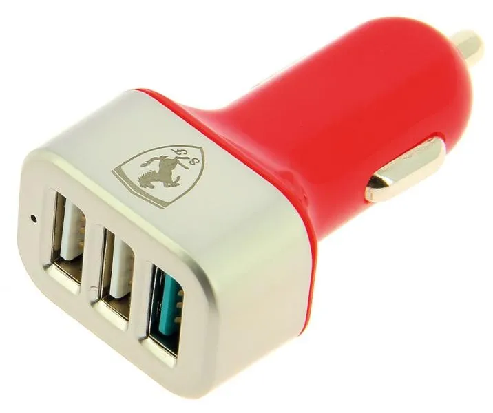 FERRARI CAR. 12/24V 5,2A 3 USB RAPID CHARGE