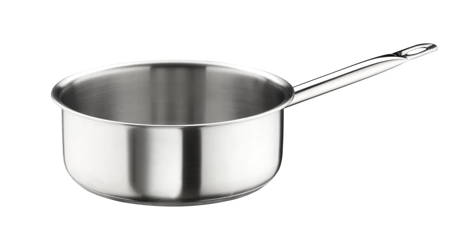 Casseruola bassa in acciaio inox per induzione con un manico, linea Master, diam.16cm