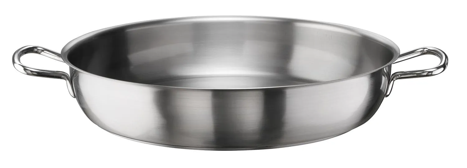 Tegame in acciaio inox per induzione con due maniglie, linea Master, diam.28cm