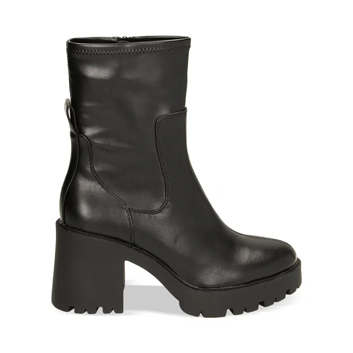 Ankle boots neri, tacco 8,5 cm