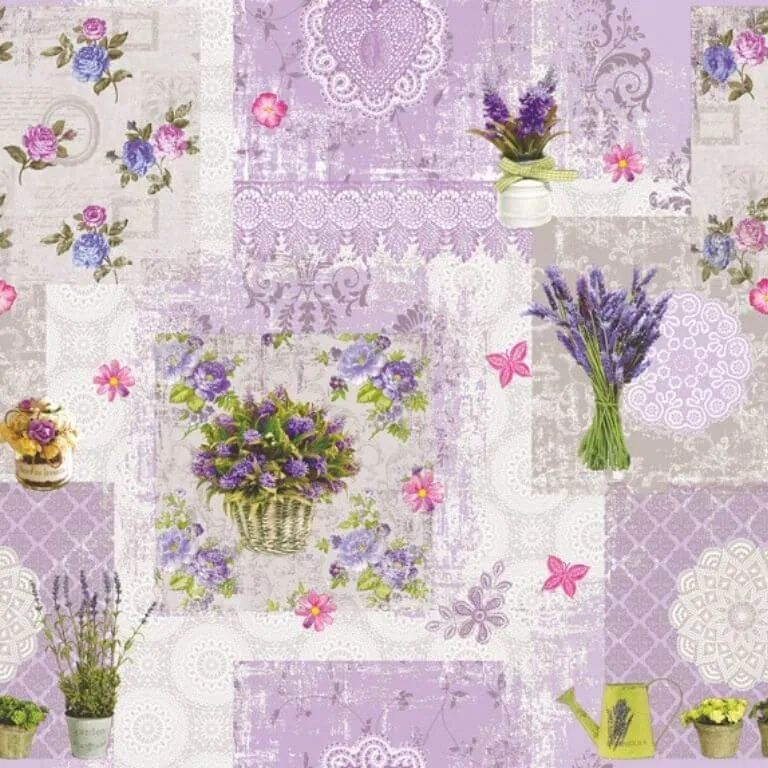 Rotolo Tovaglia in Plastica - Lavanda St Remy - 140 cm x 20 m - 