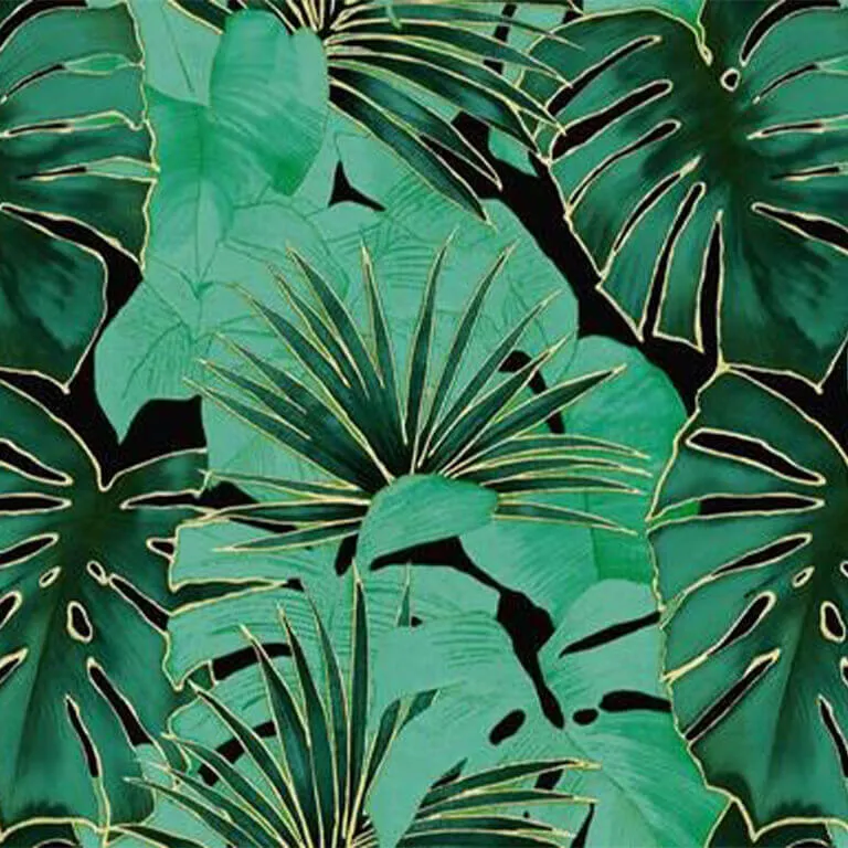 Rotolo Tovaglia in Plastica - Foresta Tropicale Verde - 140 cm x 20 m - 