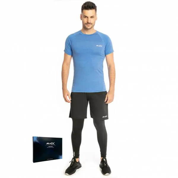  Sportinator Uomo Completo fitness 3 pezzi blu-nero