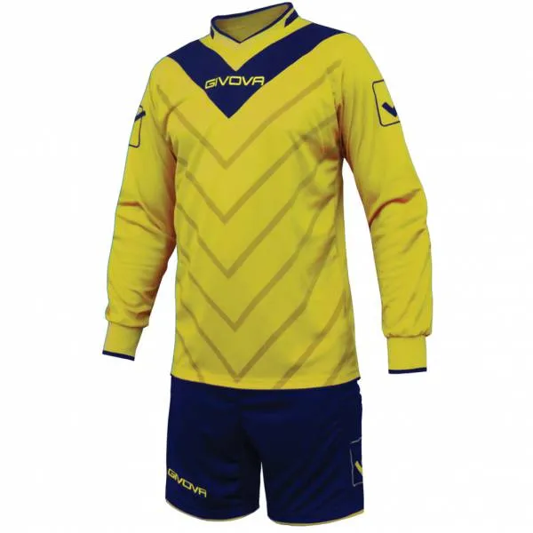  Set da calcio Maglia da portiere con kit corto Sanchez giallo / blu scuro