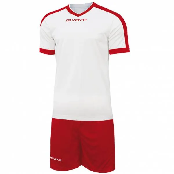  Kit Revolution Maglietta da calcio con Shorts bianco rosso