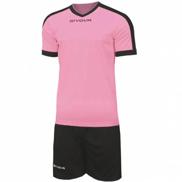  Kit Revolution Maglietta da calcio con Shorts rosa nero