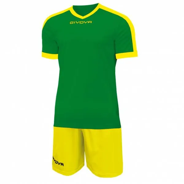  Kit Revolution Maglia da calcio con pantaloncini verde giallo