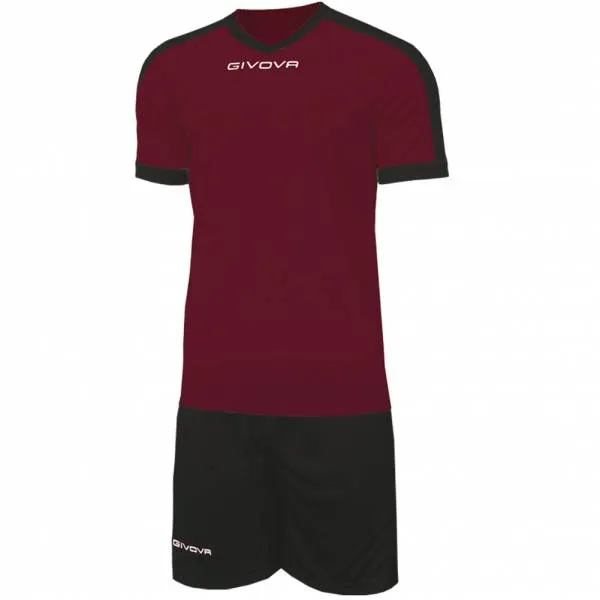  Kit Revolution Maglietta da calcio con Shorts nero rosso