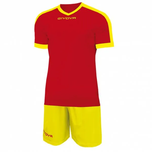  Kit Revolution Maglietta da calcio con Shorts rosso giallo