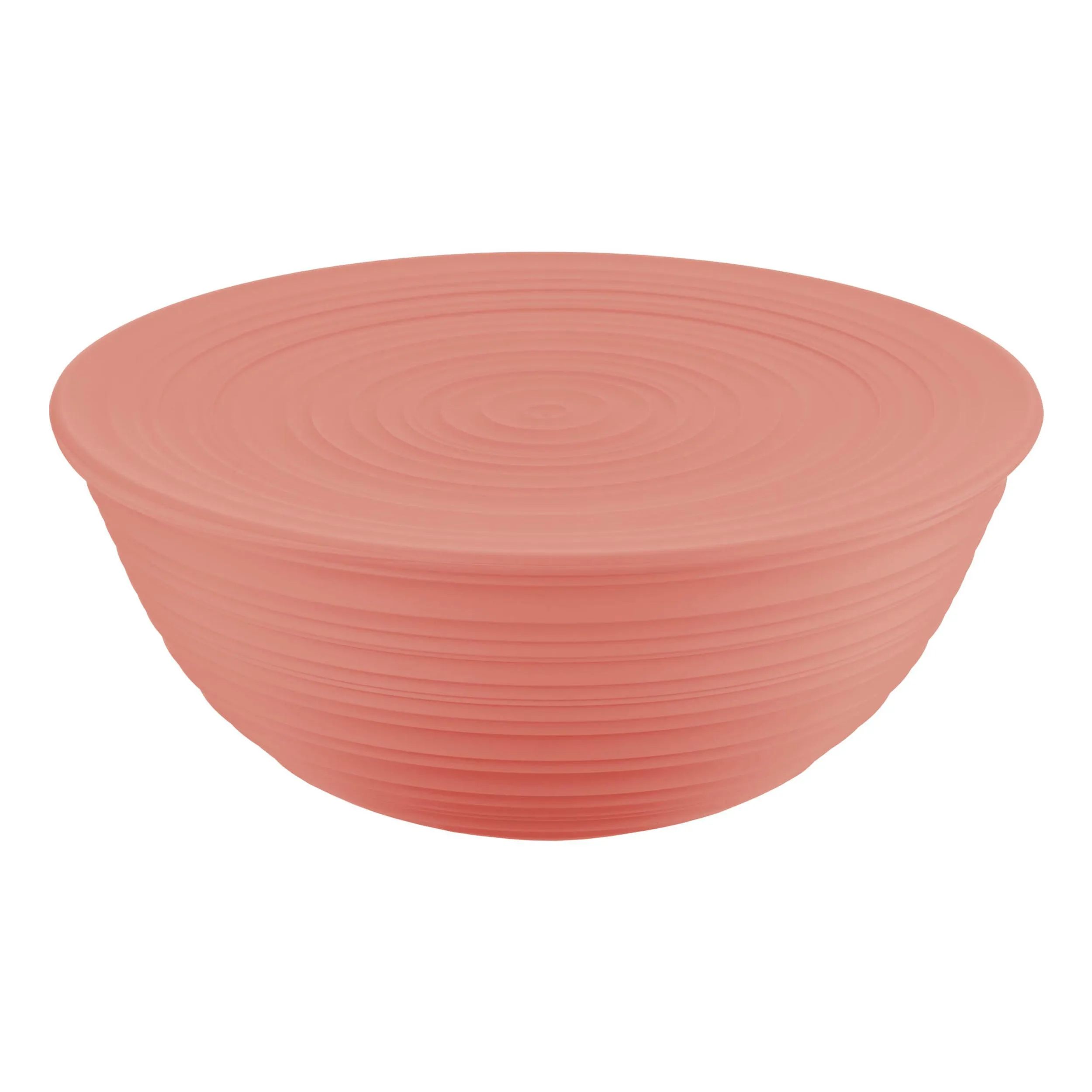 CONTENITORE con coperchio Tierra X L Diametro 30xh13 cm - CC 5000 ottenuto riciclando 15,6 bottiglie di plastica Post Consumed Recycled Poliestereastic, Terracotta