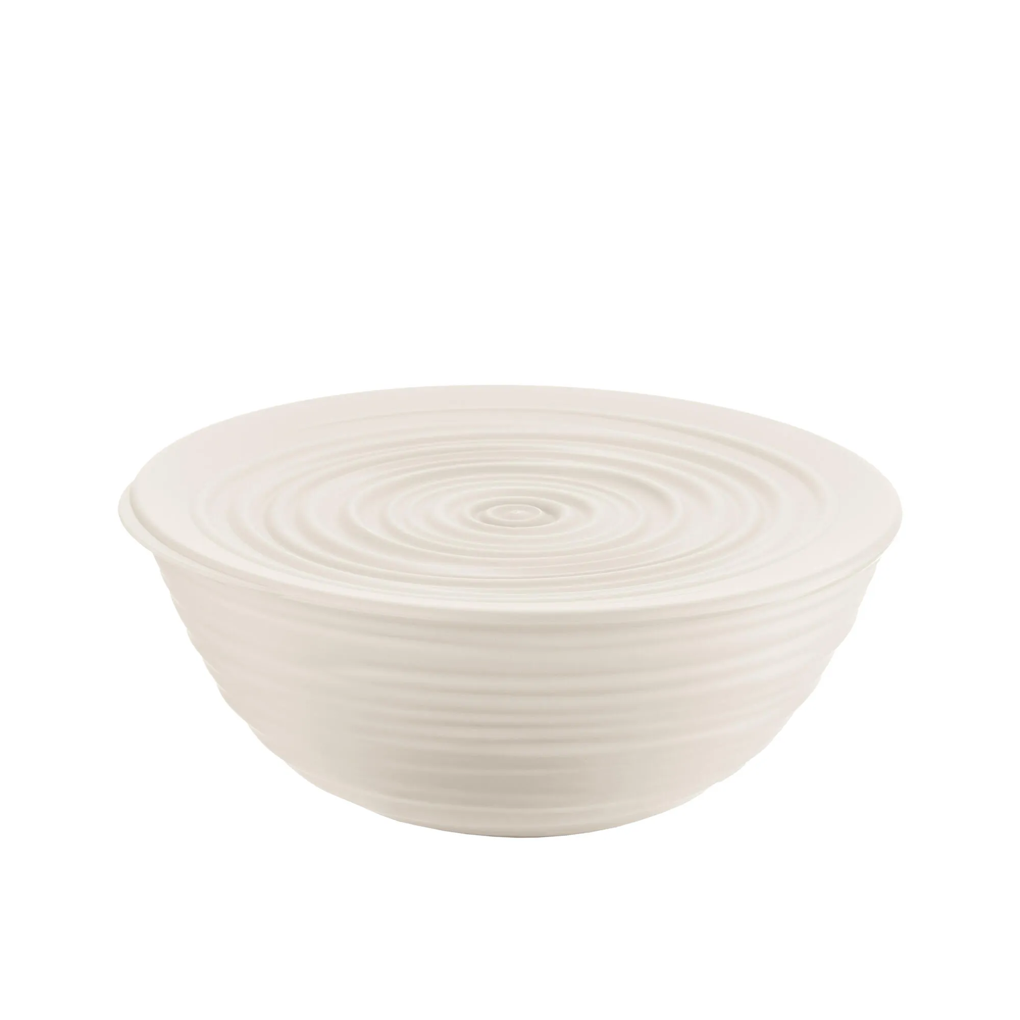 Contenitore con Coperchio, Tierra L Diametro 25xh10,80 cm - CC 3100 Post Consumed Recycled Poliestereastic bianco latte