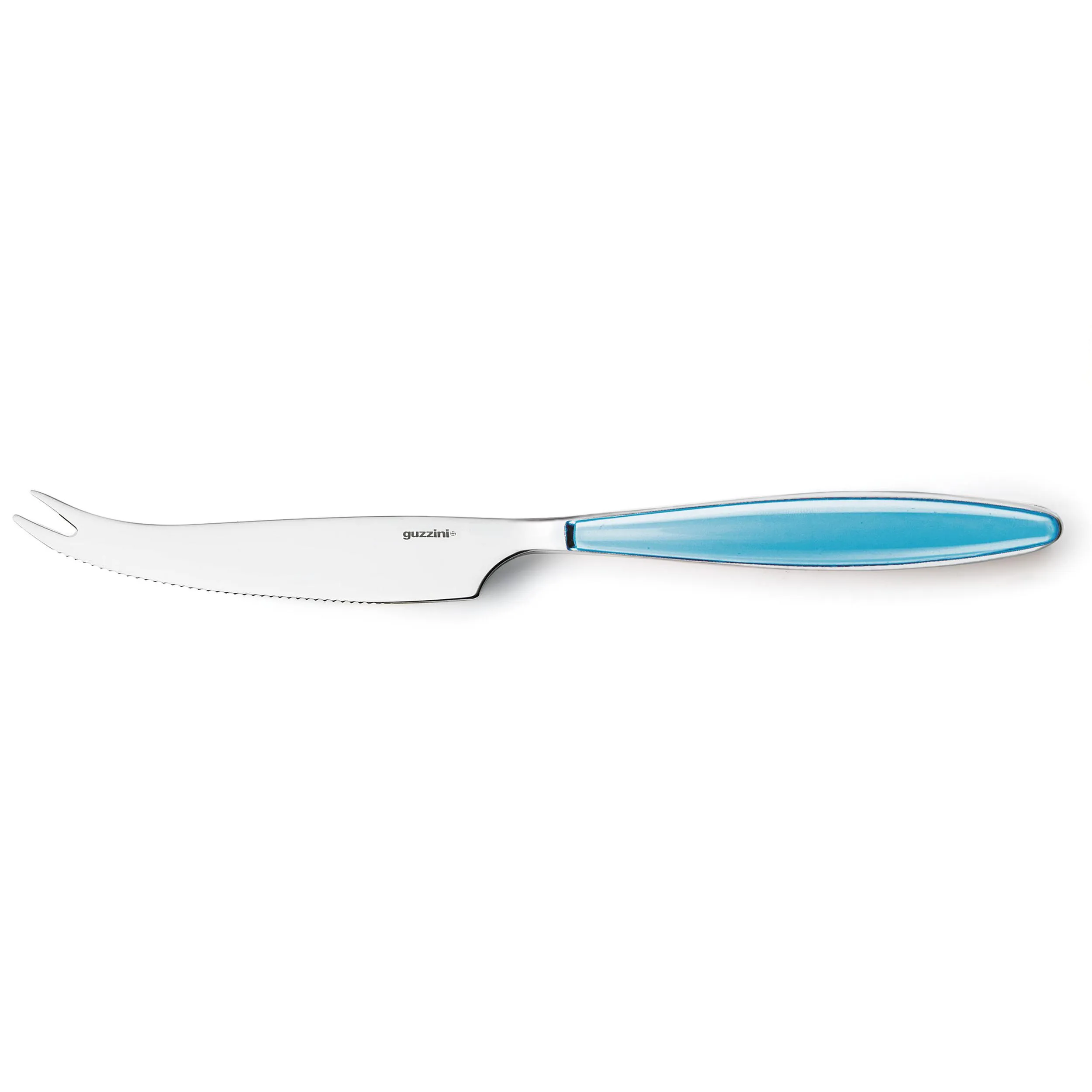 Coltello Formaggio due punte Feeling inox 18/10 lucido 23,8 cm azzurro mare lavabili in lavastoviglie