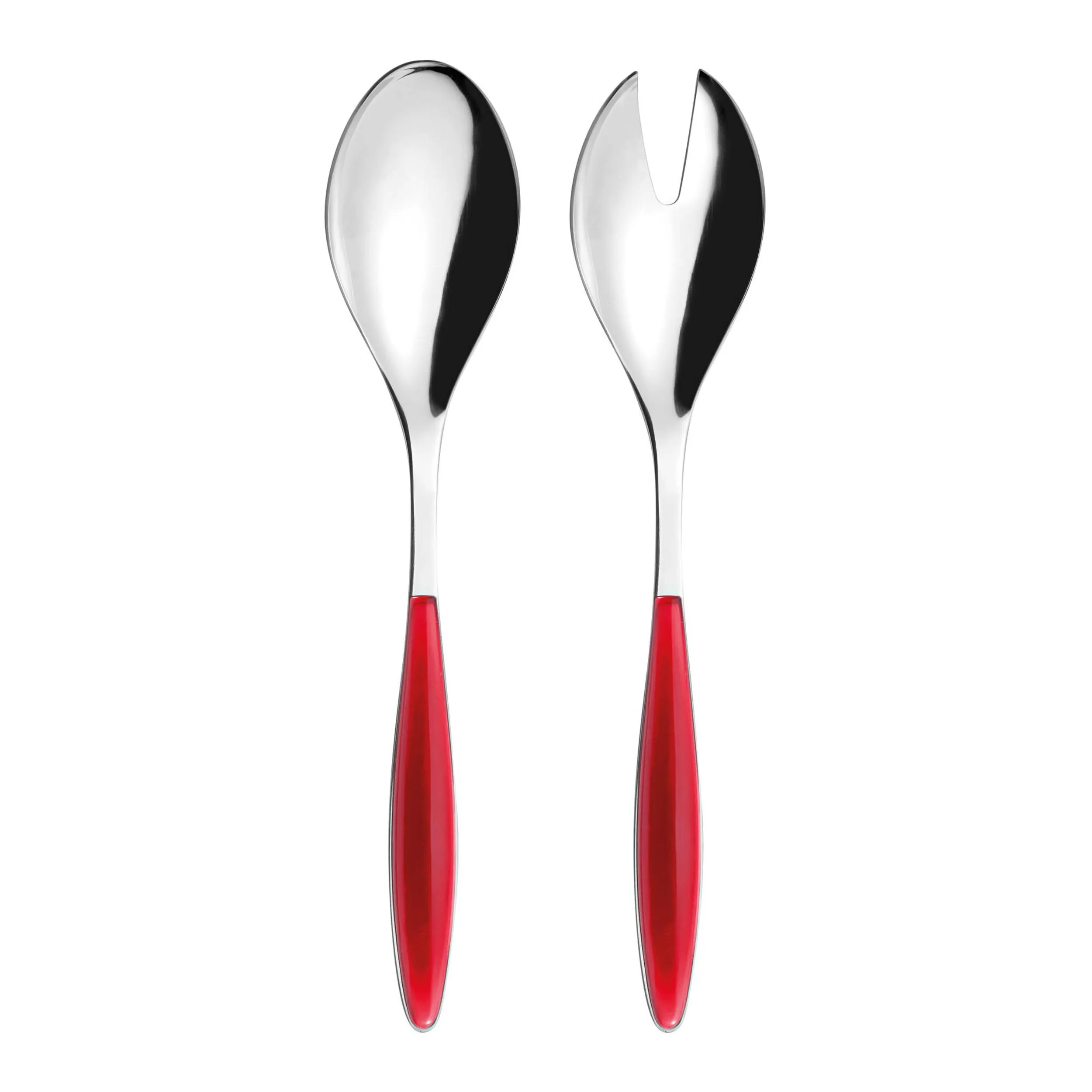 Confezione due pezzi Posate a Servire FEELING GUZZINI manicatura in ABS 236 mm composizione Rosso Cucchiaione e Forchettone e in scatolata regalo