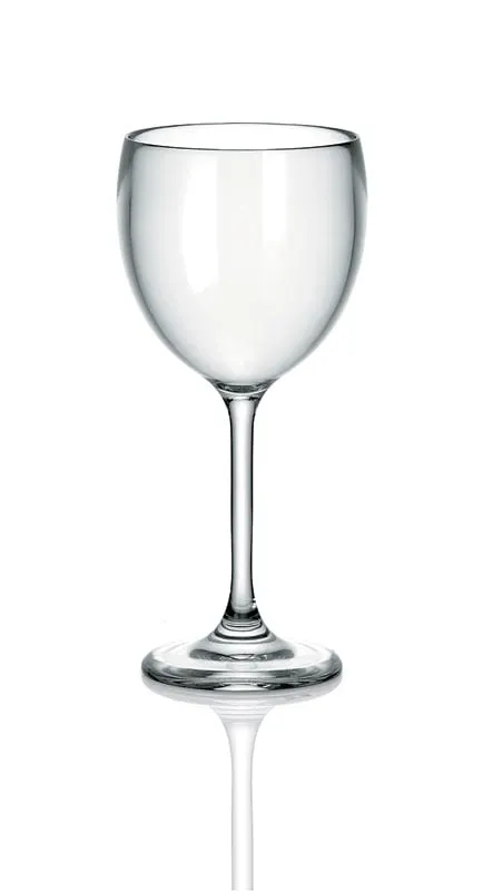 Bicchieri Vino 8.5xh19 cm 300cc 12 pezzi Happy Hour in pura plastica vergine ad alta resistenza