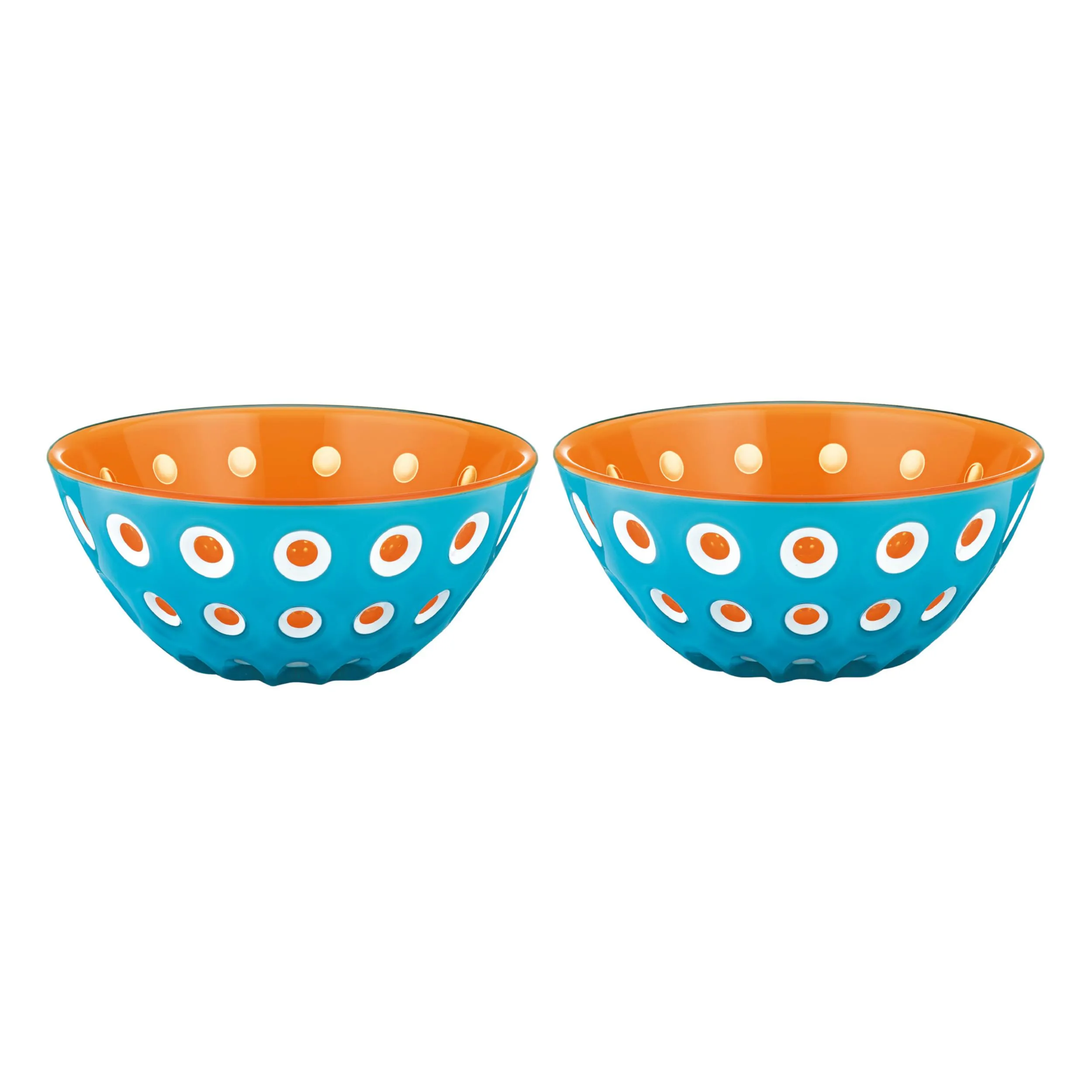 Set due Ciotole contenitore le murrine 12xh 3,5 cm - 300 cc Le Murrine azzurro/bianco/arancio