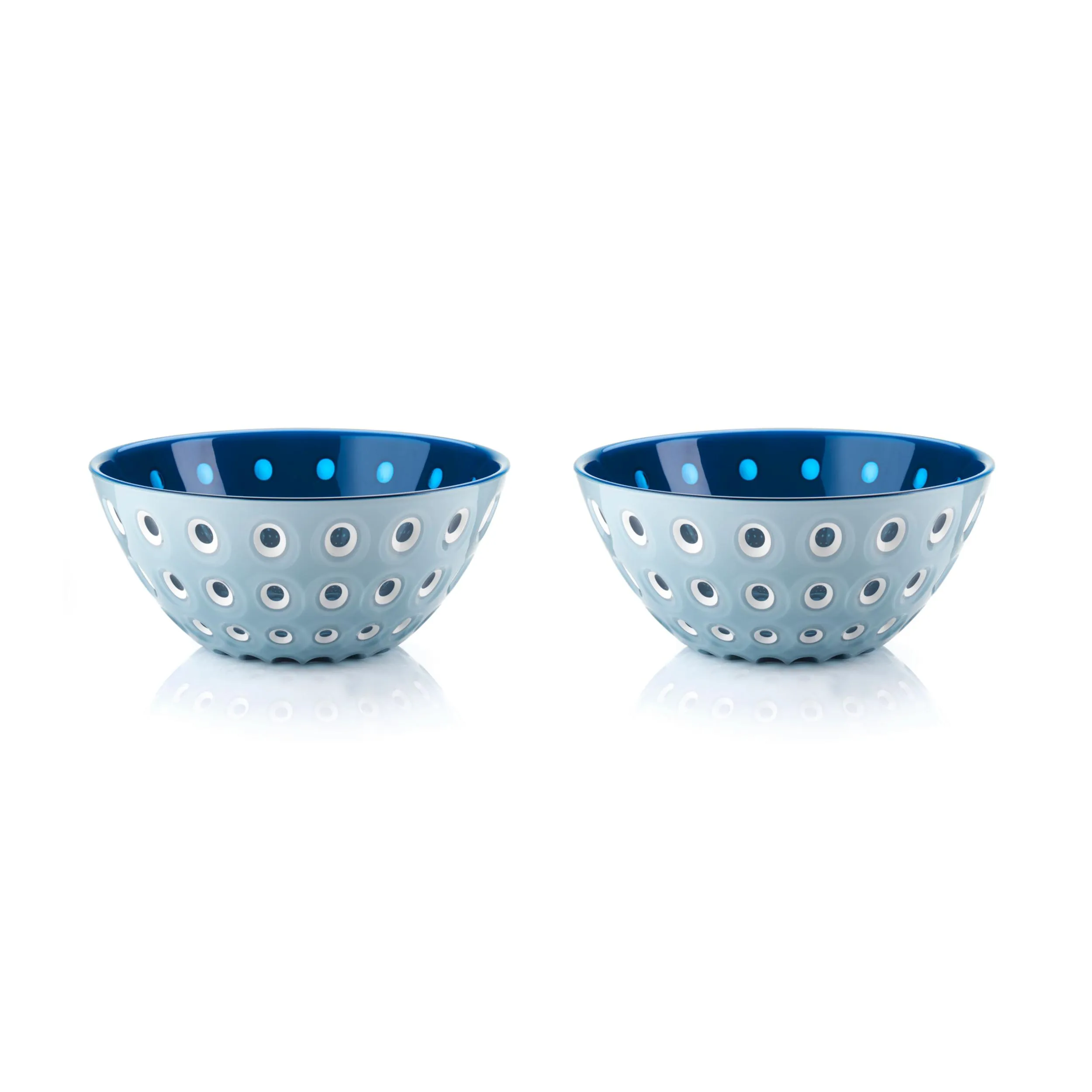 Set due Ciotole contenitore le murrine 12xh 3,5 cm - 300 cc Le Murrine azzurro/bianco/blu