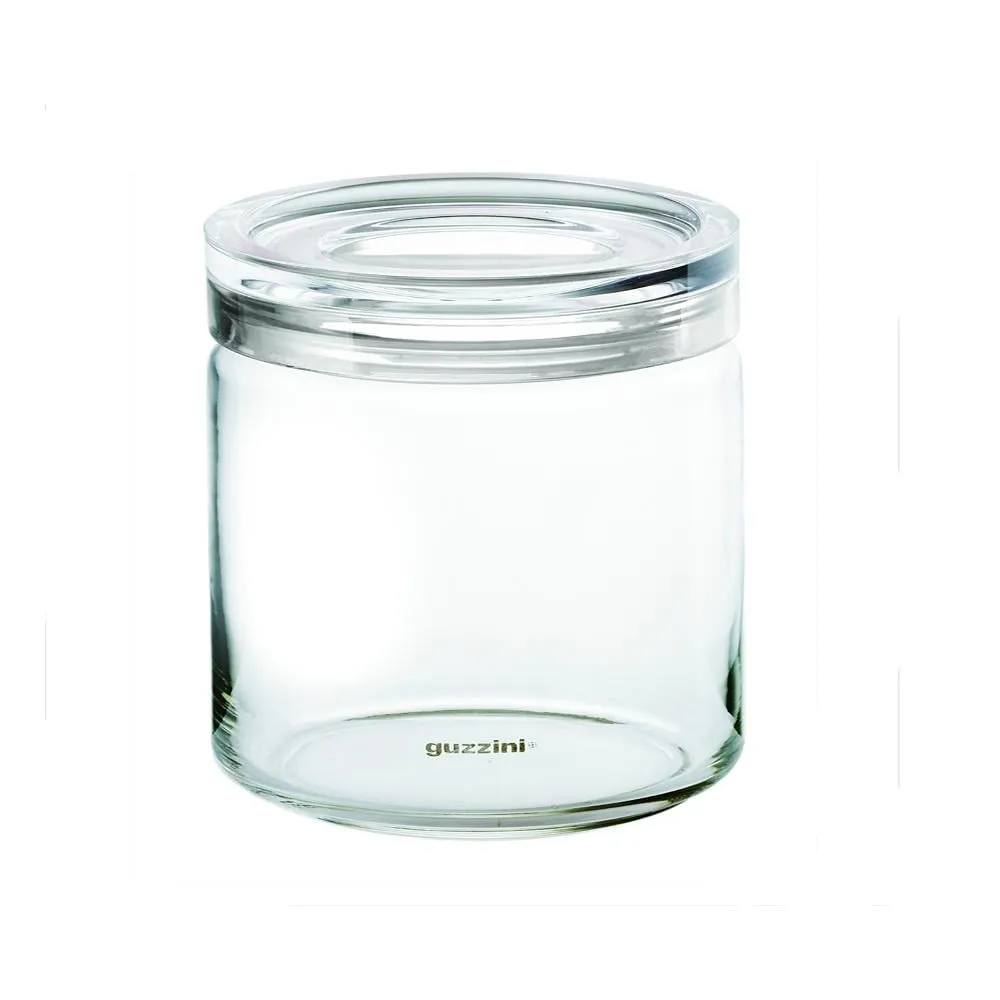 Barattolo corpo in vetro diametro 12xh10,5 cm - 500cc Spaghetti Latina con tappo in plastica con guarnizione salvaroma trasparente