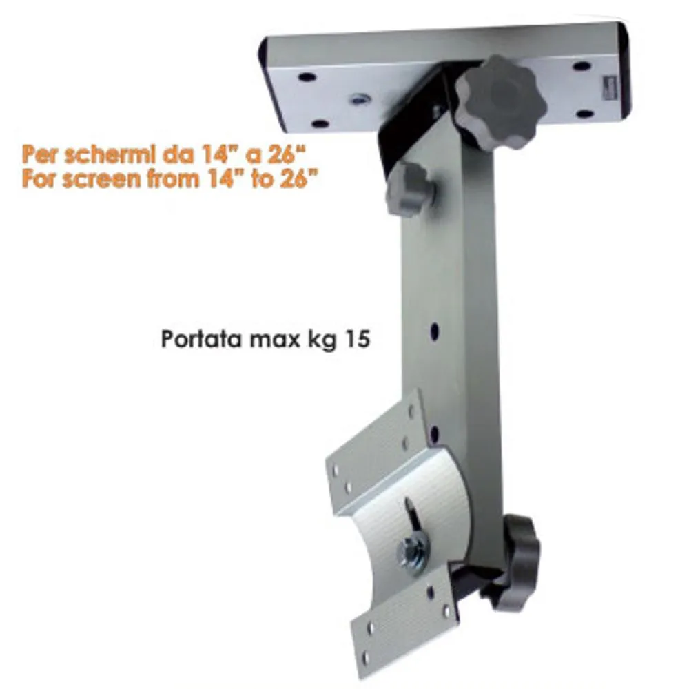 Staffa porta tv per camper o imbarcazioni W1 reclinabile da soffitto con base rotante per tv LCD/LED da 14 a 26 pollici