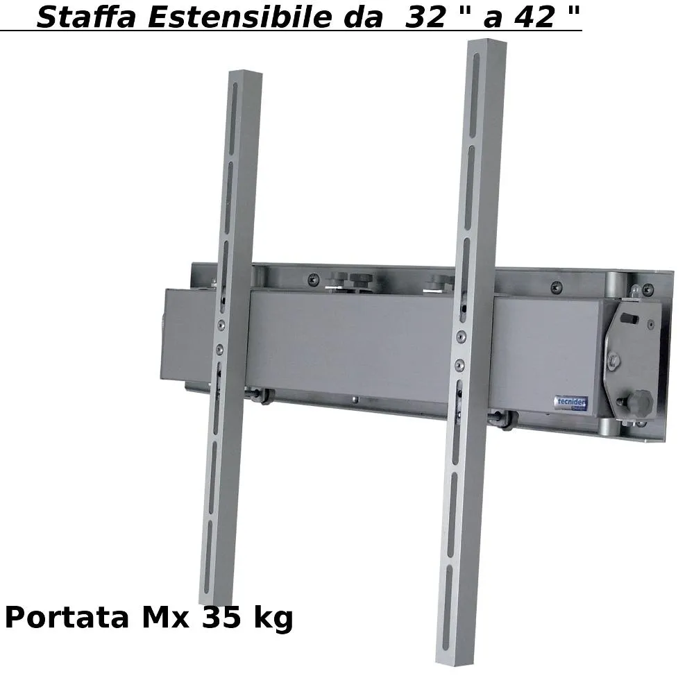 Staffa a parete estensibile in alluminio per TV da 32 a 42 pollici