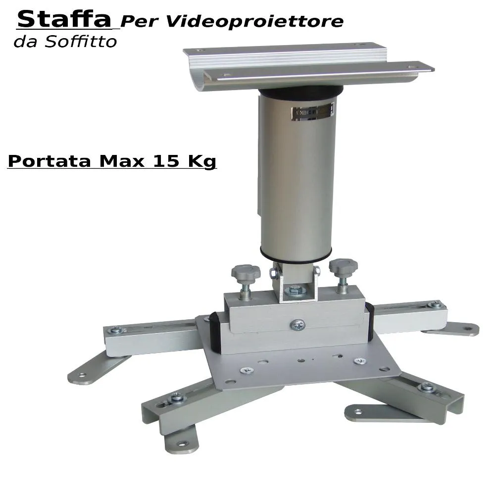 Staffa a Soffitto Per Videoproiettori regolazione movimento su 4 assi portata max 15 kg