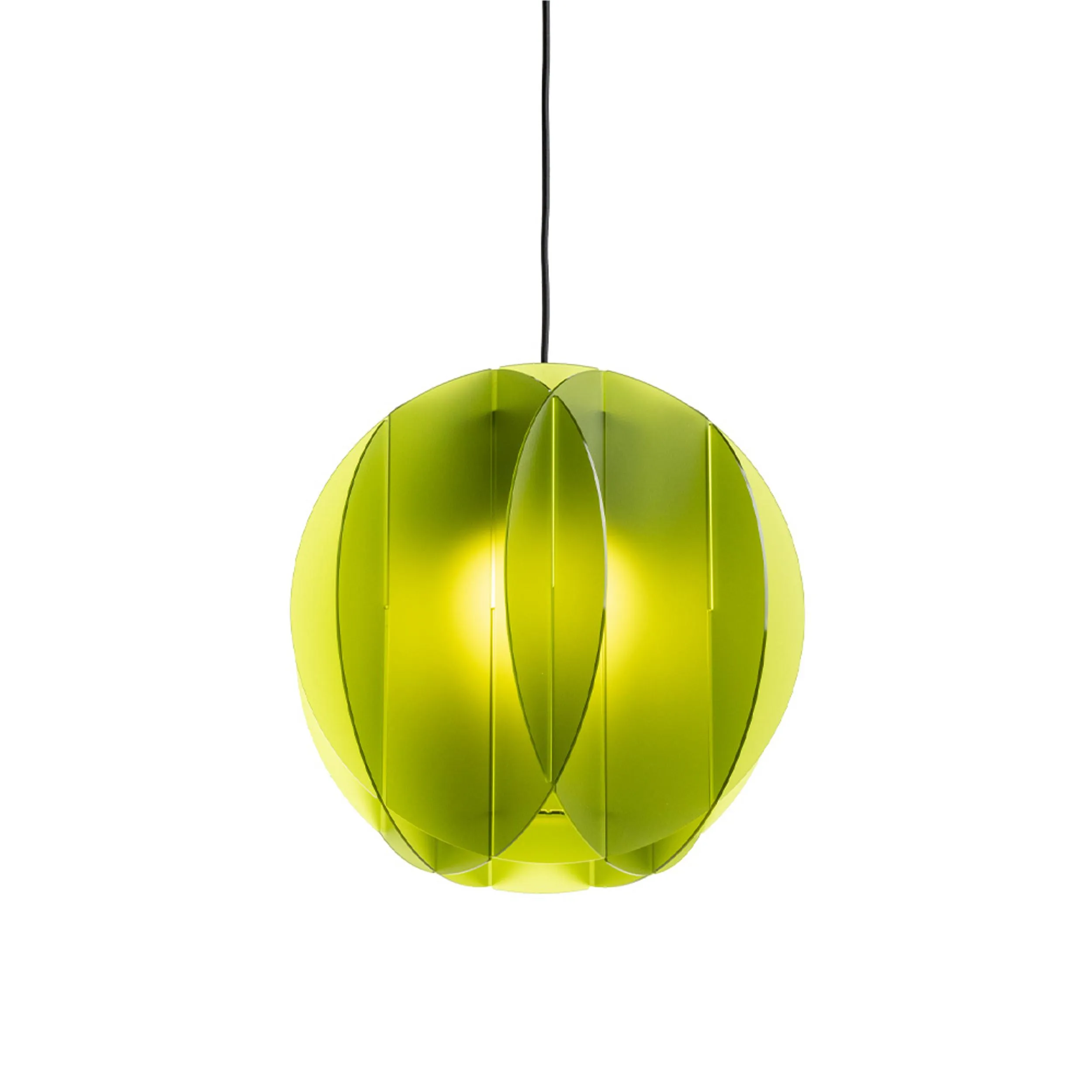 Lampadario a sospensione ALLEGRETTA Ø 40cm - Peso 2,9 kg 70W E27 HGS, 15 W LED Supporto dischi Paralume in metacrilato Verde Chiaro Satinato