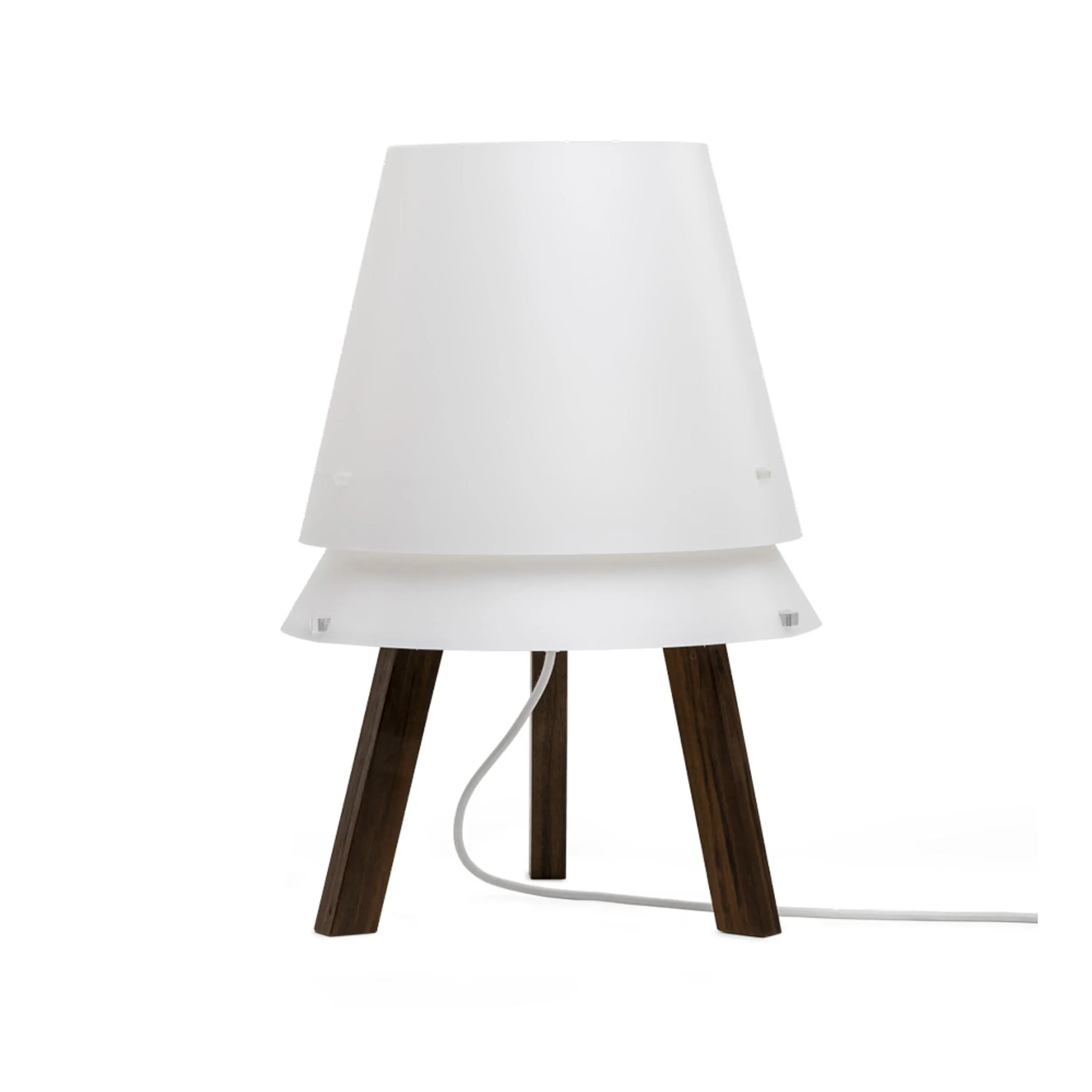 Lampada da tavolo con paralume in Polypropylene, struttura in legno LUCIO 35x35x50 h cm legno colore noce