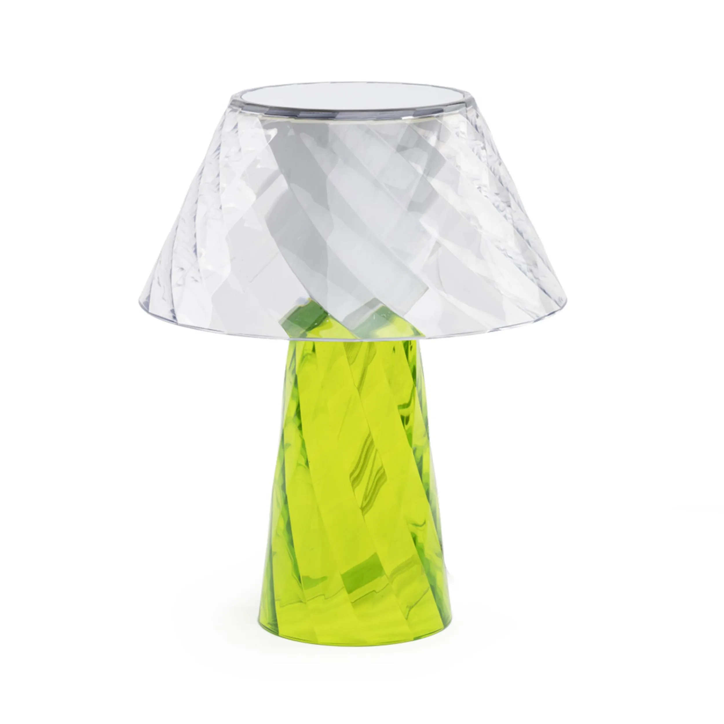 Lampada da Tavolo Abat-Jour in Metacrilato TATA Ricaricabile Senza Fili 20x20x25h cm IP 44 Attacco Senza FILO colore verde