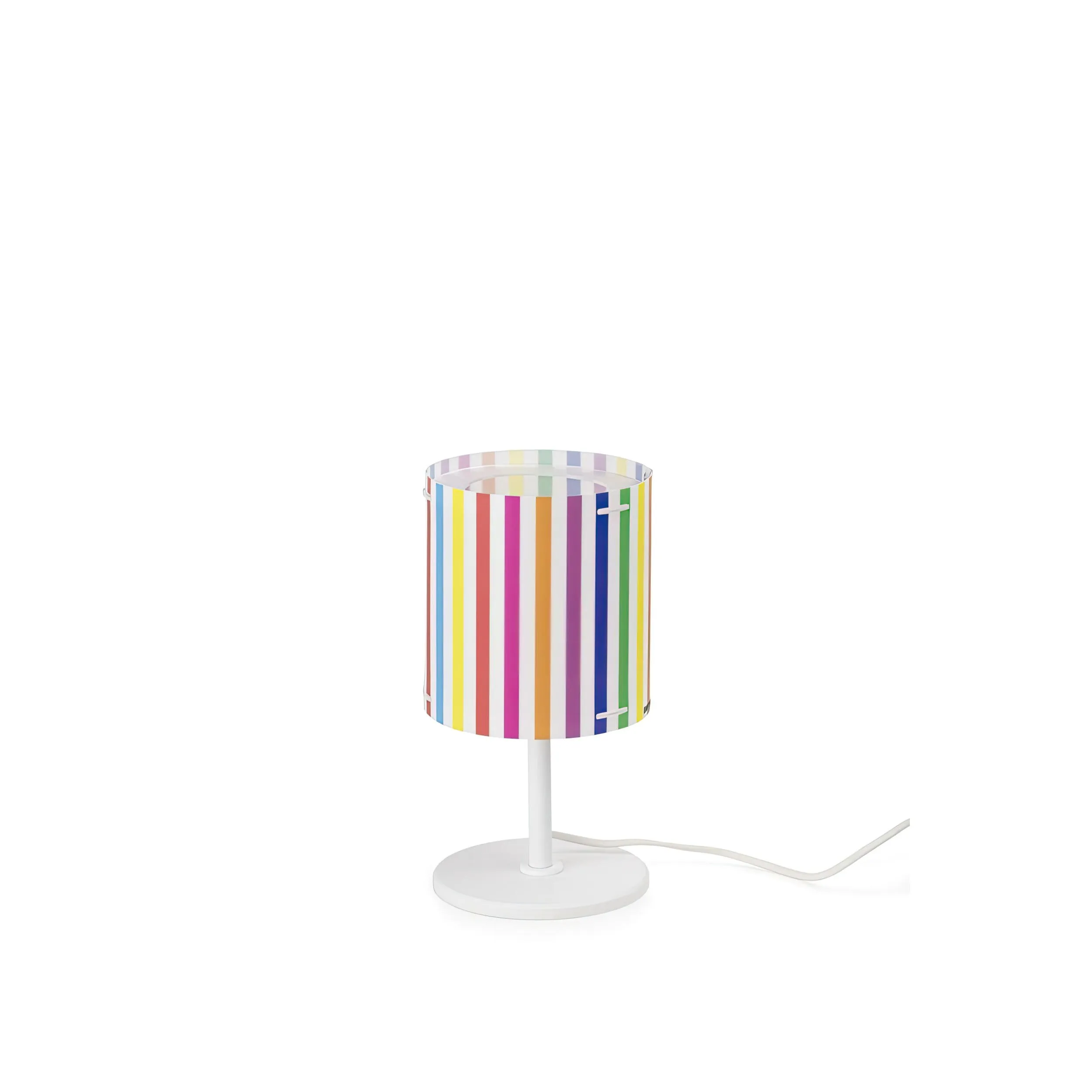 Abatjour Cylinder Righe,design Emporium realizzato in Polypropylene , PVC espanso , metallo, misure 18x18x25 cm